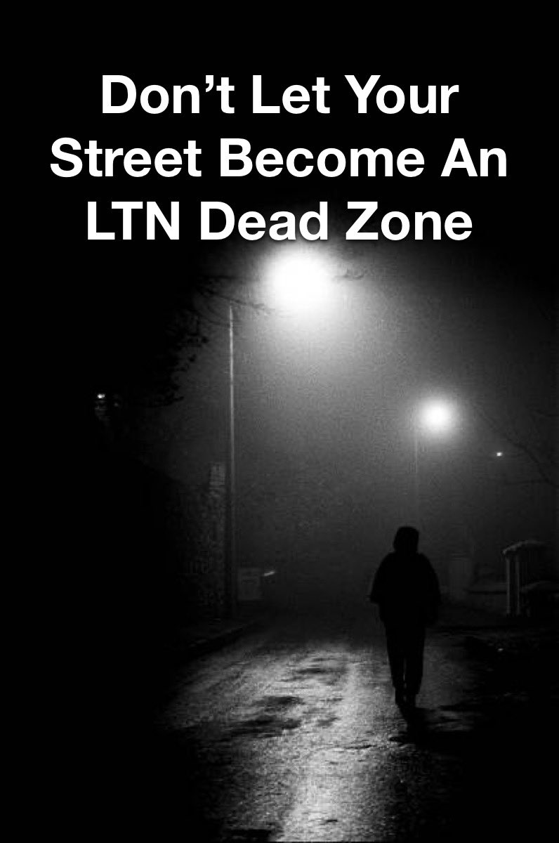 TottenhamConse1's tweet image. LTNs create dead zones with little traffic &amp;amp; footfall; perfect breeding grounds for crime, anti-social behaviour &amp;amp; violence. 

As the long winter nights begin, don’t let the Labour LTNs turn your street into a dead zone den of crime. #scrapltns #deadzones