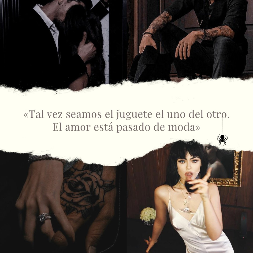 Hoy queremos mostrarte un poquito más la estética de EL JUEGO DE LA ARAÑA de Raisa Martín (@loslibrosderai_) 🔥

Estas cuatro imágenes representan muy bien la novela 👀

🕷 Mafia
🕷Romance
🕷 Secretos
🕷 Protagonista segura y empoderada