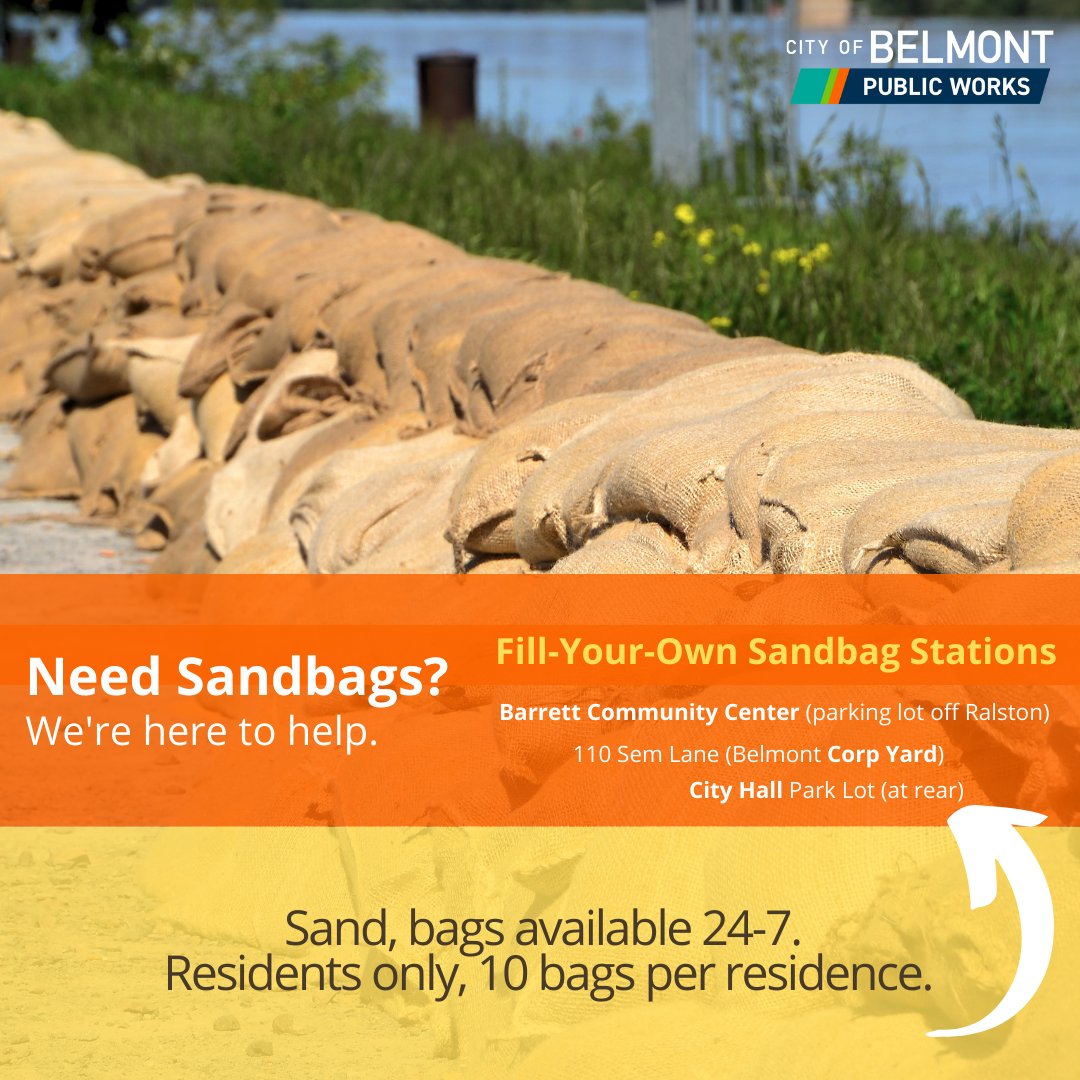 BelmontCA_PWORK's tweet photo. The rains have arrived! Need sandbags? We can help with that #BelmontCA. 

We have 3 sandbag stations for our residents where you'll find sand, bags, and other supplies. 

Bookmark this page for location reminders: https://t.co/9nyHWm3AHK

#winterincalifornia #winterstorms #rain https://t.co/oQrOO8xxfN