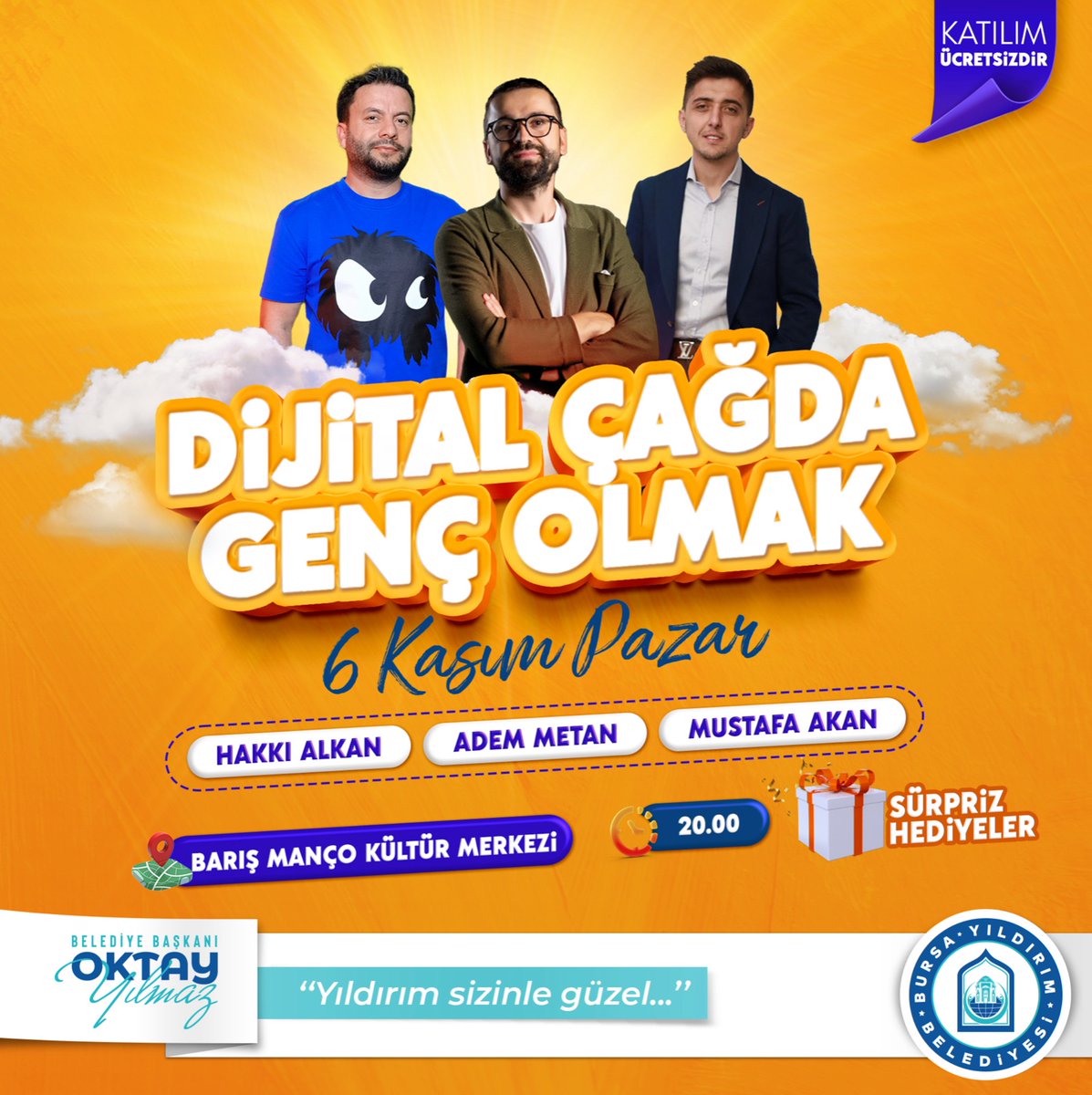 oktayyilmaz16's tweet photo. Tam size göre biz etkinlikle karşınızdayız gençler! ☺️

Gelin, "Dijital Çağda Genç Olmak"ı hep birlikte konuşalım.

❗Unutmadan gençler, birbirinden güzel sürpriz hediyeler de sizleri bekliyor. 🎁 😉

📆 06 Kasım Pazar
🕐 20.00
📍 Barış Manço Kültür Merkezi https://t.co/mPAEHeHMEr