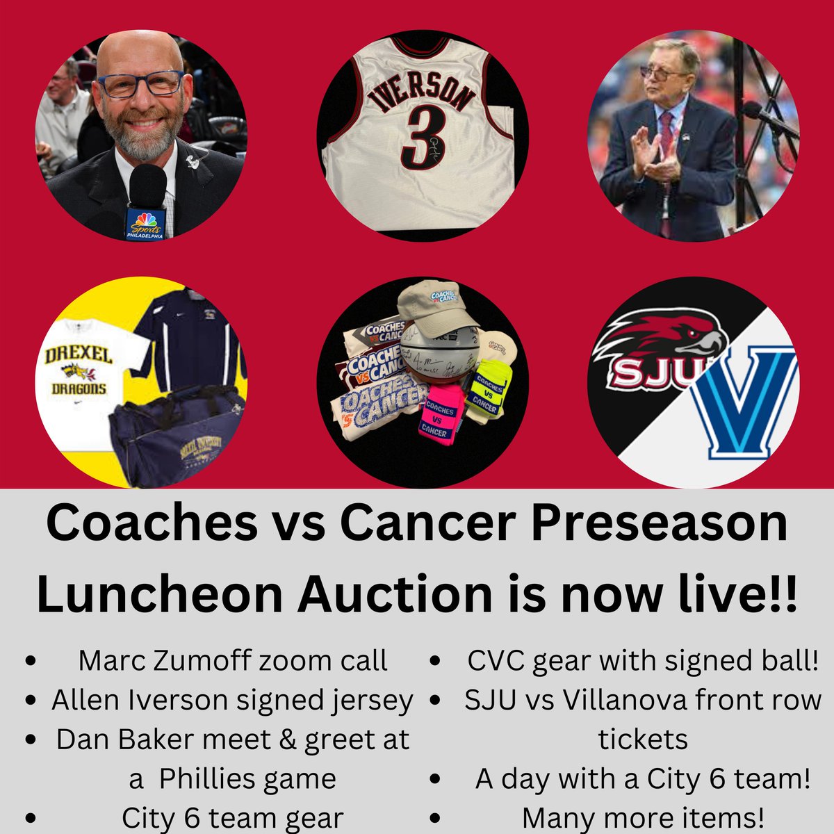 PhillyCvC's tweet photo. Our Preseason Luncheon Auction is LIVE! Now through 11/3 at 1:10pm. Happy Bidding!! https://t.co/uxC90q9kRa
#CrushCancer https://t.co/jWte2XsQmu