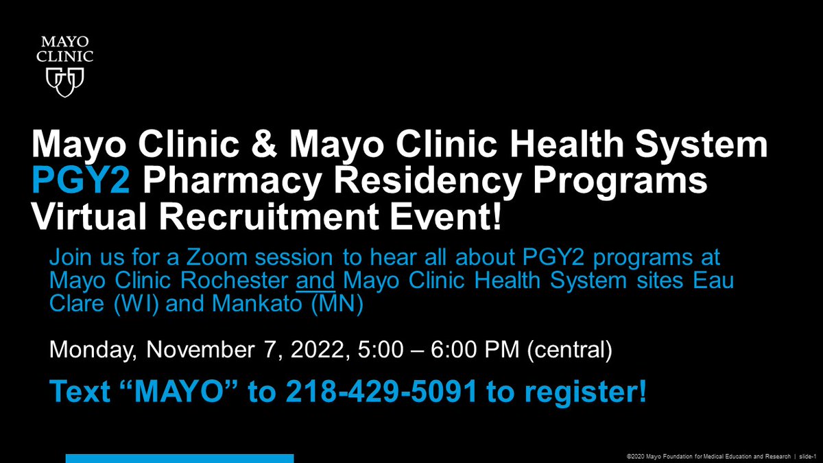 Mayo Clinic Pharmacy Residency Programs tweet media