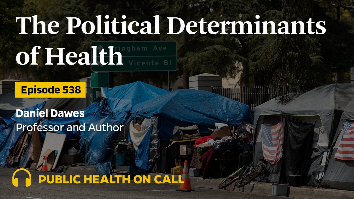 Health disparities in the US are compounded by policies shaping access to housing and transportation. On today’s @PublicHealthPod episode, author @DanielEDawes and @drJoshS discuss how the democratic process can shape a more equitable future. Listen now 🎧 johnshopkinssph.libsyn.com/538-the-politi…