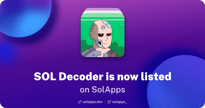 SolanaUnivers's tweet photo. 🔰@SOL_Decoder is now available on @SolApps_
🔰#SOLDecoder is a collection of tools for locating and evaluating mint hype. Discord bots generated by Alpha may be added to any Discord.
🔽INFO
https://t.co/NTPRVtqPxa https://t.co/VONHjbgli5