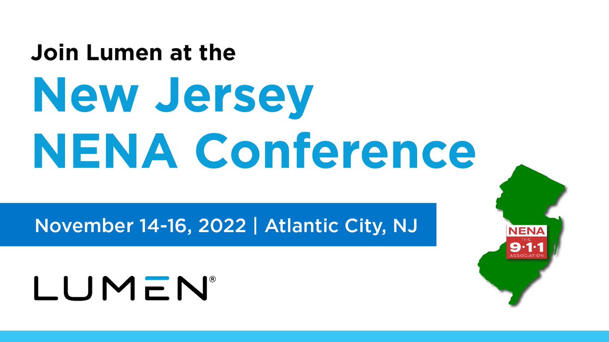 nickyt_tech's tweet photo. .@lumengov is proud to be a Gold Sponsor and exhibitor at the 2022 New Jersey NENA Conference from November 14-16 in Atlantic City! Stop by the booth to learn more about our trailblazing NG911 solutions. https://t.co/ETxSQJB9UY https://t.co/22kJrw2fHx