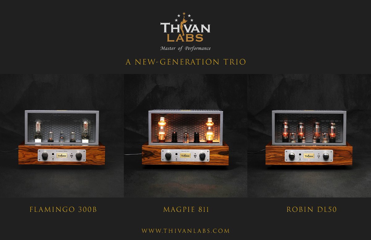 thivanlabs.com/electronic/
A new generation trio of tube amplifiers with a distinctive sound personality for each model.
#thivanlabs_flamingo300b  #thivanLabs_magpie_811 #thivanlabs_RobinDL50