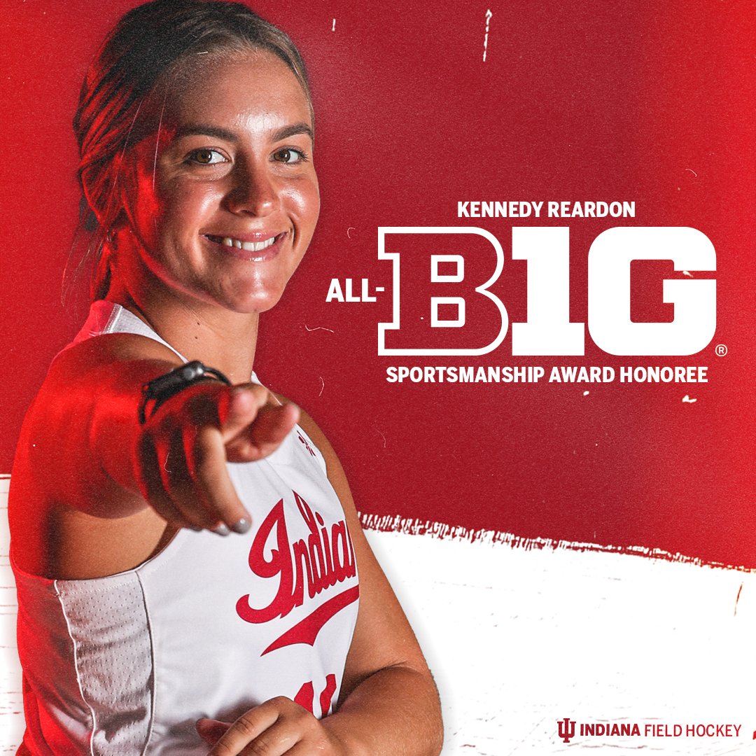 IndianaFH's tweet photo. Setting the 𝙨𝙩𝙖𝙣𝙙𝙖𝙧𝙙.

Congrats to our own @KennedyReardon for being named a Big Ten Sportsmanship Award Honoree. 

📝: https://t.co/40Bb3hUiOl https://t.co/r38OHl20FC