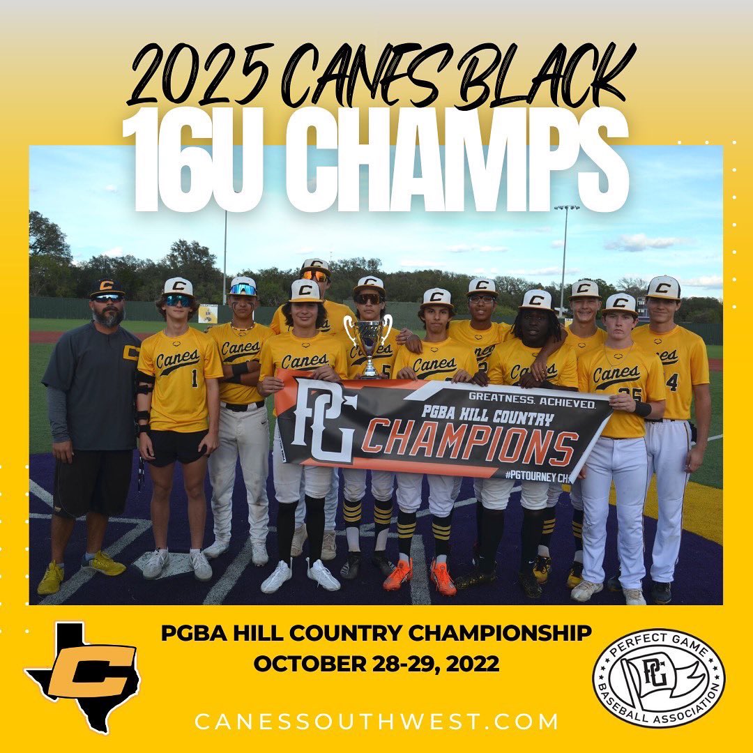 TheCanesSW's tweet photo. Program. Depth. 🤩

For the 2️⃣nd time this fall, a tournament championship game was an All-#CanesSW matchup. Gold and Black 2025 teams met in the @perfectgameusa Hill Country Championship title game. Very proud of these teams. 📈 https://t.co/RC7FYSVoy0