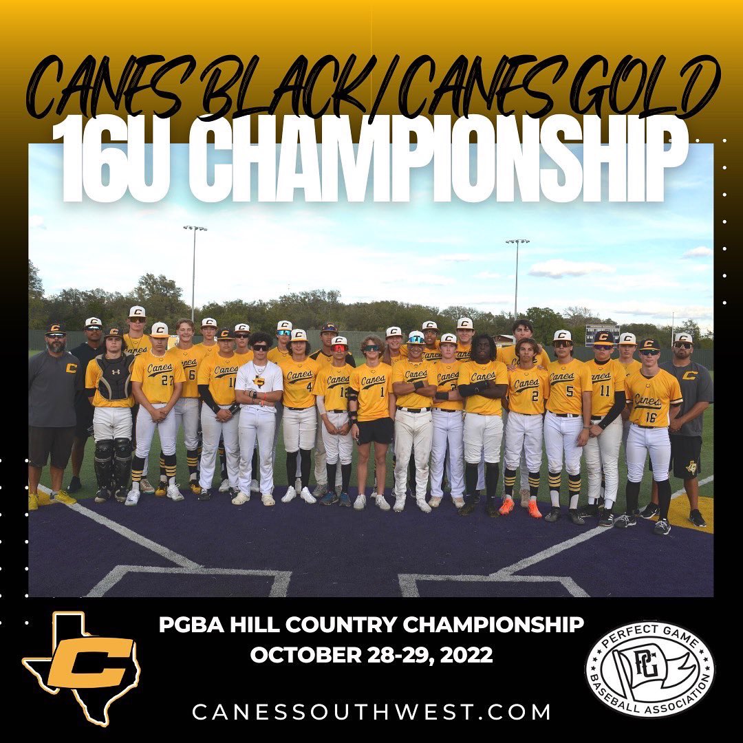 TheCanesSW's tweet photo. Program. Depth. 🤩

For the 2️⃣nd time this fall, a tournament championship game was an All-#CanesSW matchup. Gold and Black 2025 teams met in the @perfectgameusa Hill Country Championship title game. Very proud of these teams. 📈 https://t.co/RC7FYSVoy0