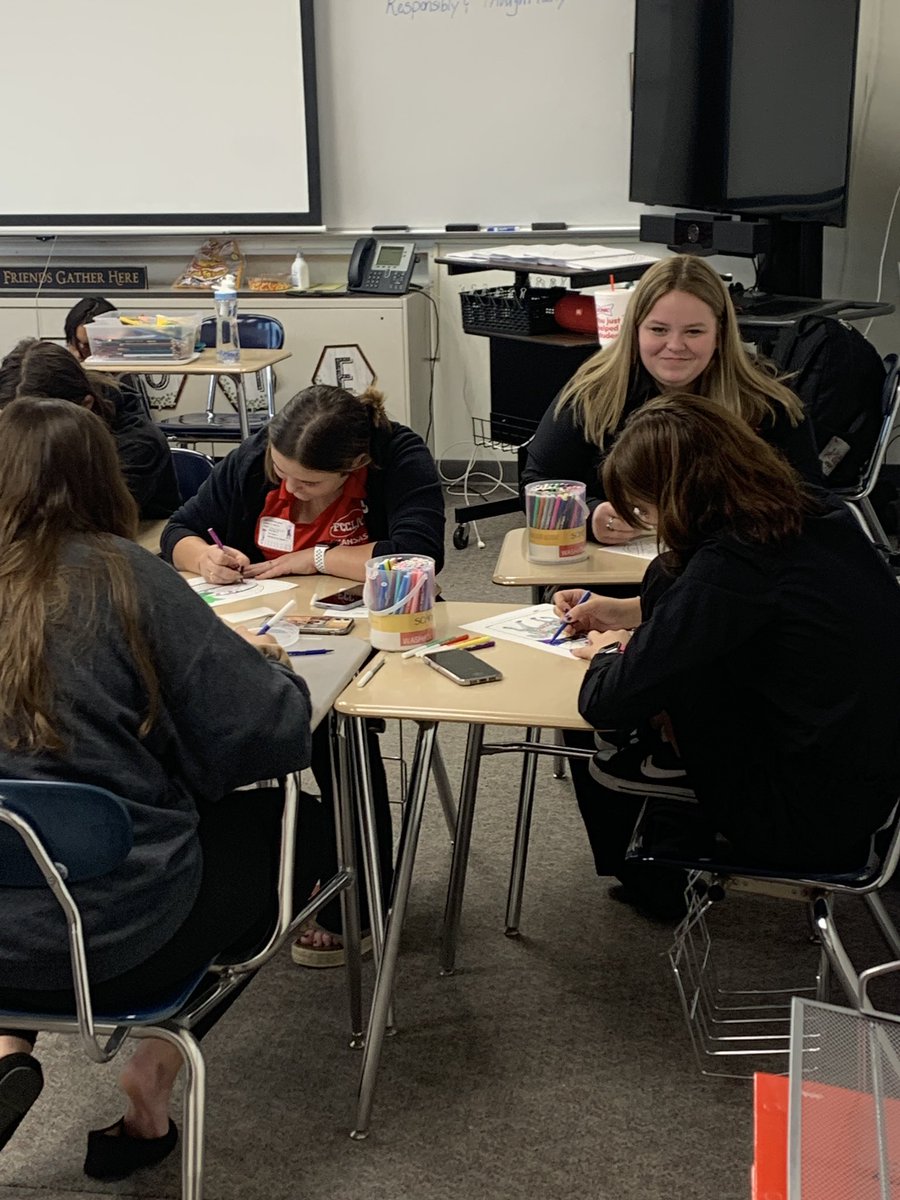 Spangler_FCS's tweet photo. So proud of my 2 FCCLA District Officers Maddie and Mackenzie! Today they got to travel to Valley Falls to present their workshop at the District E West Fall Conference! They presented over FCCLA’s Student Body Program which teaches students to build up their overall wellness! https://t.co/6EZehhWjfg
