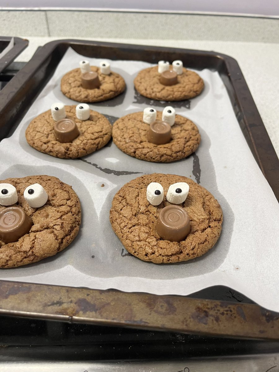 MissStewartHE's tweet photo. What an amazing senior REHIS class I had today! Late Halloween Spider Rolo Cookies 🍪🕷 the pupils loved making these Nutella filled spooky goodies. 
Our focus of good hygienic practices has paid off! #REHIS #foodhygiene  #proudteacher #baking #bakeoff #education #homeeconomics https://t.co/jtPnzceq1T