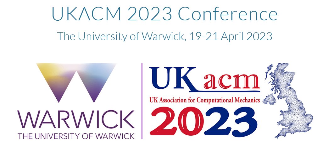UK_ACM's tweet photo. As promised, more details about the 2023 UKACM conference!!
🗓️Deadline for short abstract submission: 30/12/22.
📢Plenary speakers: 
Prof Chris Pearce (Glasgow)
Prof Stephane Bordas (Luxembourg)
Prof James Sprittles (Warwick)

More details here 👇
https://t.co/vUvhjrF3tU https://t.co/aZ5MWACqSg