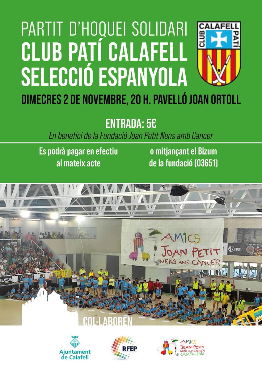 AmicsJoanpetit's tweet photo. Aprofitant el partit solidari els amics del #JoanPetitCalafell ens han fet entrega del xec solidari de la festa de Halloween, amb 4.160€.
Com va augmentant la bossa d’aquesta edició, i això segueix pujant!
#stickcontent ☺️ #stickcontenta #JoanPetitNensAmbCàncer https://t.co/crLXpARxcX