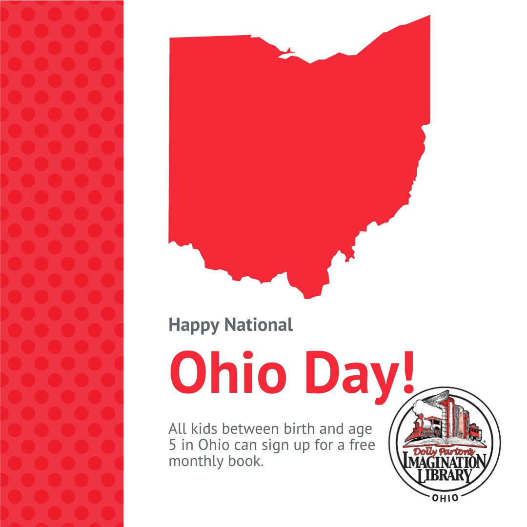 Happy #NationalOhioDay ‼️ Sign your kids up for a free monthly book at: OhioImaginationLibrary.org