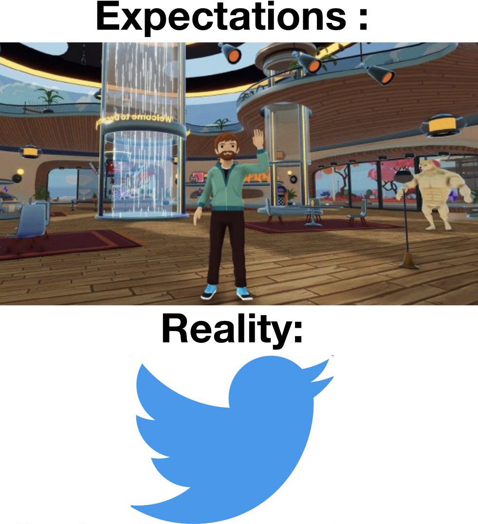 Ministerr's tweet photo. The place you expect to hang out before buying NFTs vs reality: https://t.co/DVbW52wrx8