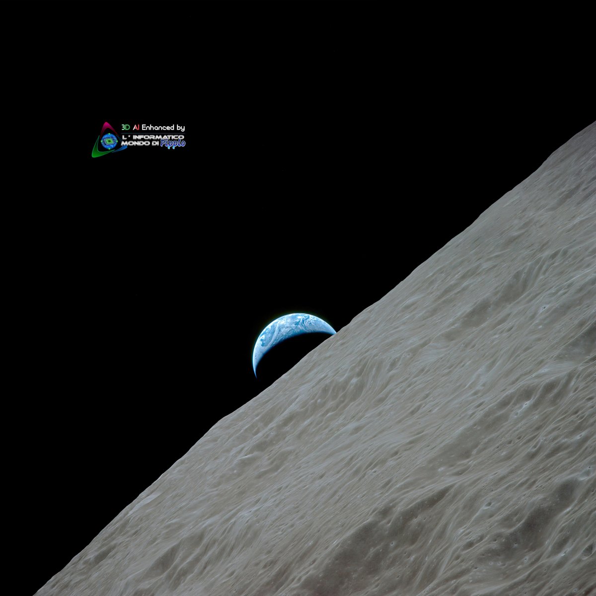 LPipplo's tweet photo. We have already seen Earthrise from Apollo8 and 11. This is from #NASA's #Apollo17 (Dec.16, 1972).You can see it in AI #3D on our Facebook page (https://t.co/AKfl237wNU), or download it in UHD (via #Artificial_Intelligence) from #Flicker (https://t.co/bNwC4a8W6G).
๐Yours #Pipplo https://t.co/CAV7LcRu3B