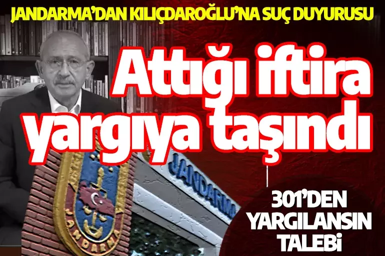 Jandarma Genel Komutanlığı, CHP Lideri Kılıçdaroğlu hakkında Ankara Cumhuriyet Başsavcılığına suç duyurusunda bulundu. 👉trhaber.com/gundem/jandarm…