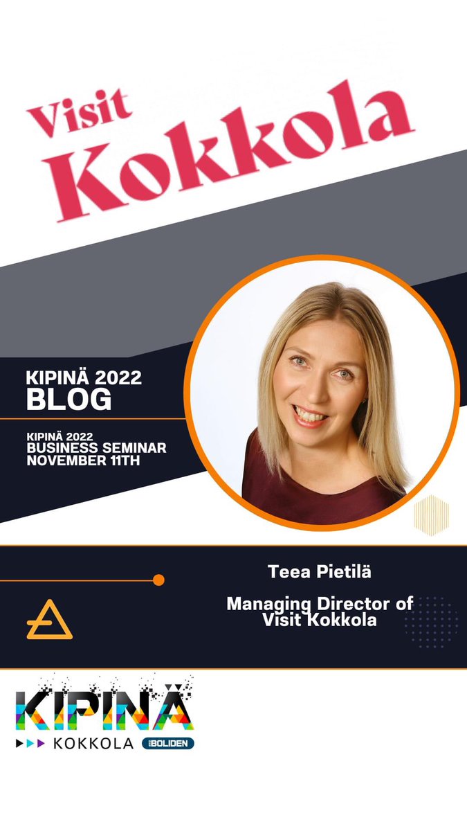Kipinä 2022 goes live next week. Read the blog post from our director regarding the importance of business travel for #kokkola. There are still few tickets available. kipinaevent.fi/kokkola-needs-…