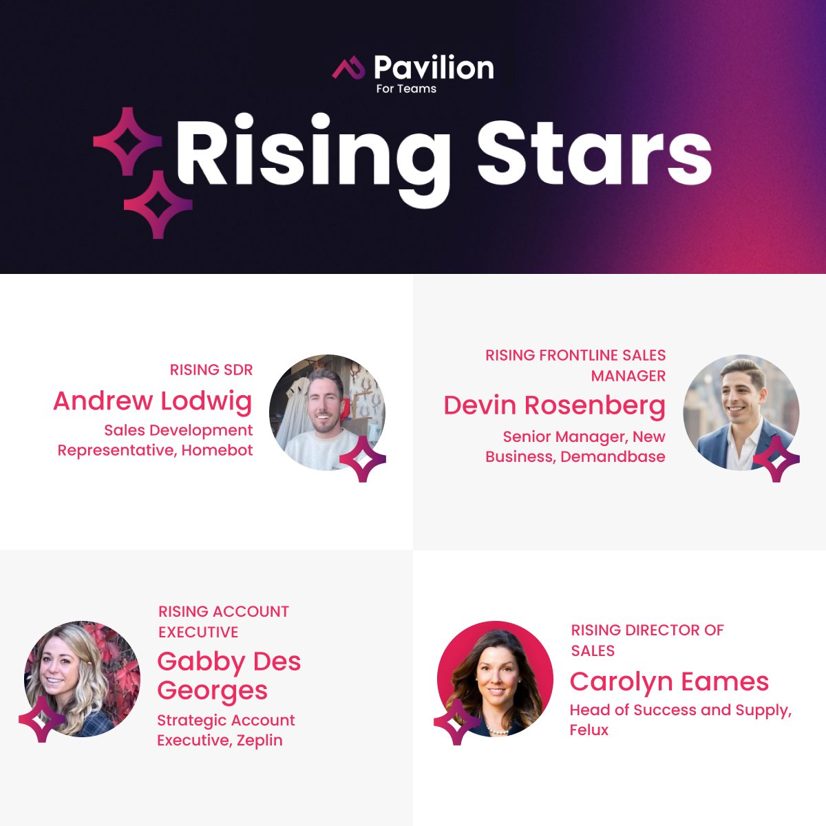 Introducing our Rising Stars award winners! ⭐️

We are recognizing the following individuals' enormous potential and track record of success. Please join us in congratulating the winners on this esteemed honor! Learn more about each winner: bit.ly/3zBaZru