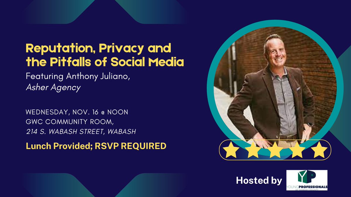 Is your social media presence working FOR or AGAINST you? Make sure online you doesn't sabotage IRL you during our Lunch and Learn with Anthony Juliano on Nov. 16!

RSVP Here: forms.gle/fSeNqA51ZqWHzU…