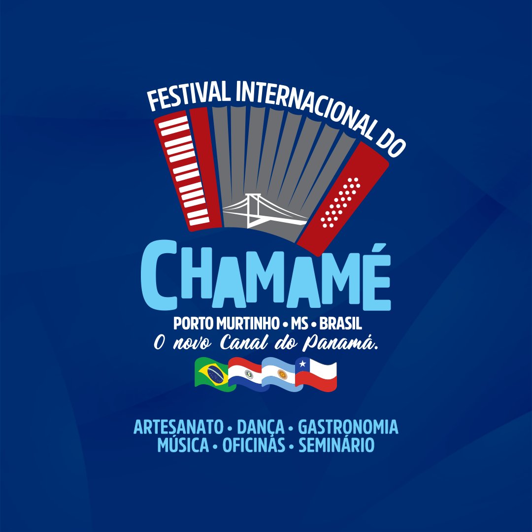 De 11 a 14 de novembro, Porto Murtinho será palco do 1º Festival Internacional do Chamamé!

As raízes fronteiriças e as novas oportunidades de negócios com a Rota Bioceânica!

#Chamamé #ChamaméMS #SoyElChamamé #PortoMurtinho #Pantanal #MS #Cultura  #RotaBioceânica #Festival