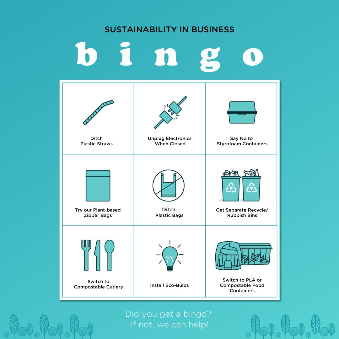 goodnatured_inc's tweet photo. Check out our good natured® Sustainability Bingo to help fill your eco-loving minds with new ways to be better every day! 🌱

How many are you implementing in your business or at home? And which ones can you check off in the future? 💚

#sustainablepackaging #plantbasedpackaging https://t.co/4beClJhehg