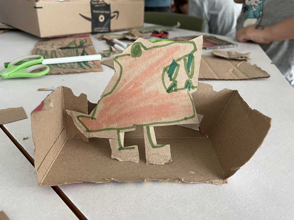 MsDouglas_HRCE's tweet photo. Cardboard Challenge Day was a success! We have been discussing what makes our community beautiful and our school was at the top of our list. Here is our awesome school (revamped… with dragons, swimming pools and a playground inside)! https://t.co/vAiRmVIFFa