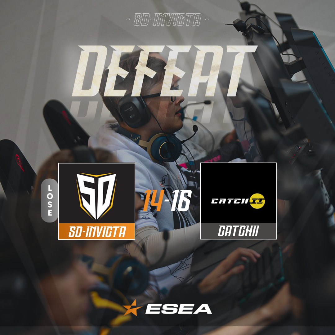 sdinvicta's tweet photo. No matter how hard our team fought, we couldn't deliver the gift to you and @AwwEzzTV, we lost 16-14 against #Catchii in the @ESEA Main league. Thanks for the support!
Thanks to the team for their fighting spirit!💛
#sdinvicta #match #csgo #esea https://t.co/Tt2yufGHa1