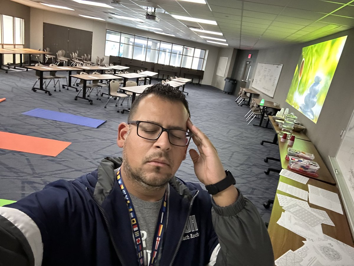 coach_ro_12's tweet photo. Ommmm…Happy National Stress Awareness Day! You Matter! Thank you PAW committee for this setup! #huskyspa #selfawareness #youareworth 🧘🏽♂️🫥😴🤗💪🏽🐾 @MsFabulousTeach @IrisMSanv https://t.co/LL8k7HmokC