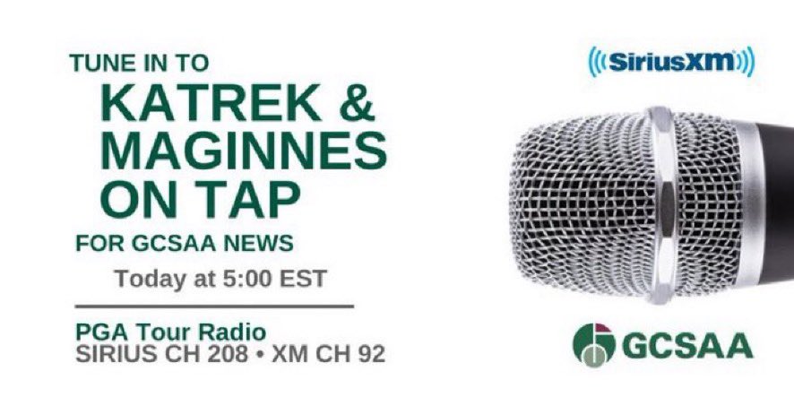Scott Bower, CGCS, (@MartisGCM), is a recent recipient of GCSAA’s annual Environmental Leaders in Golf Awards (Communications and Outreach category). Tune in as he
chats with <a href="/SiriusXMPGATOUR/">SiriusXM PGA TOUR Radio</a>'s "Katrek &amp; Maginnes On Tap” coming up soon! bit.ly/gcsaa-on-xm