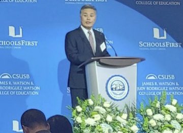 DrMariaGadsden's tweet photo. Representative @MarkTakano  gave an inspirational speech at the CSUSB Educational Leadership Summit #EducationalLeadershipSummit2022 @jusdplanning https://t.co/dYOLLsW2gq