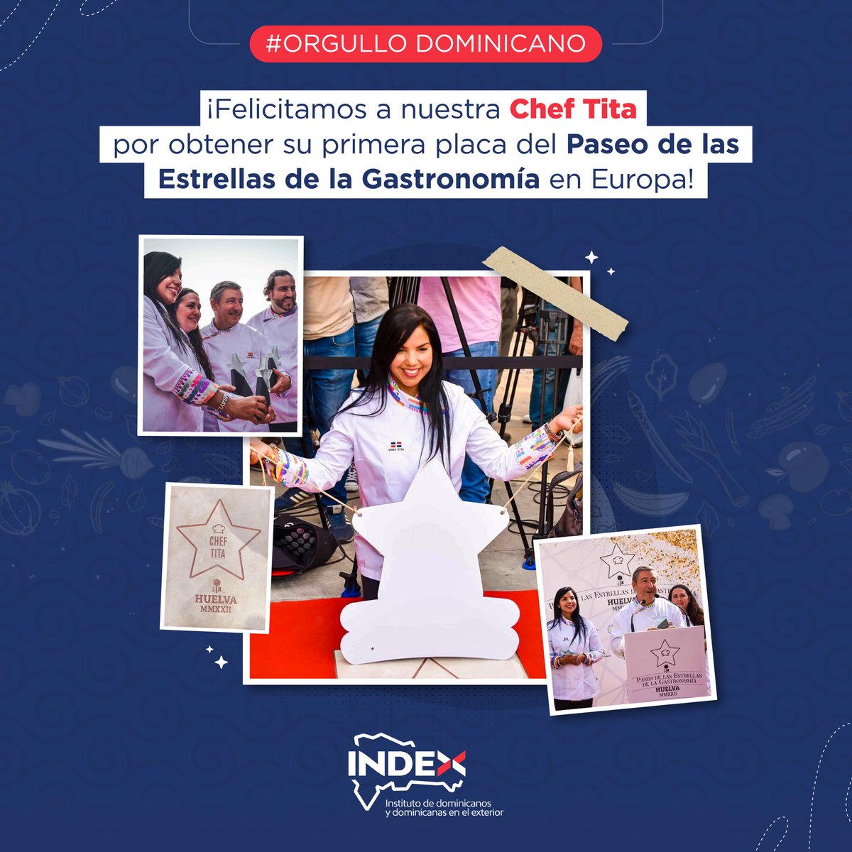 ¡#RD, un país de estrellas!🇩🇴 

Felicitamos con gran orgullo a la reconocida chef dominicana, Inés Páez, mejor conocida como <a href="/Lacheftita/">Chef Tita</a>, por obtener una placa del Paseo de las Estrellas de la Gastronomía en Europa, convirtiéndose en la primera dominicana en alcanzar este logro✨