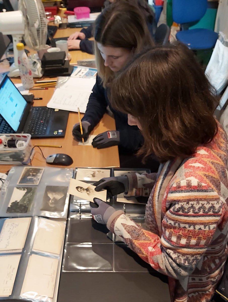 AncientHouseMus's tweet photo. #museum30 Day 4 - Record
We recently acquired a wonderful archive of postcard collected by historian David Osborne. Each card is being carefully recorded and scanned into our collections records. Here are Dayna and Katie busy creating the new records. #PostcardAH https://t.co/8dgRcYC83j