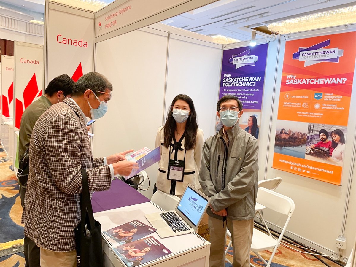 SKStudents's tweet photo. Officials from @SKGov were busy promoting Saskatchewan’s post-secondary institutions and research facilities at the Consulate General of Canada’s roundtable and @chinaeduexpo in Shanghai, China last weekend! @UofRegina @SaskPolytech #skstudents #studyinsask https://t.co/wNM9WFijwk