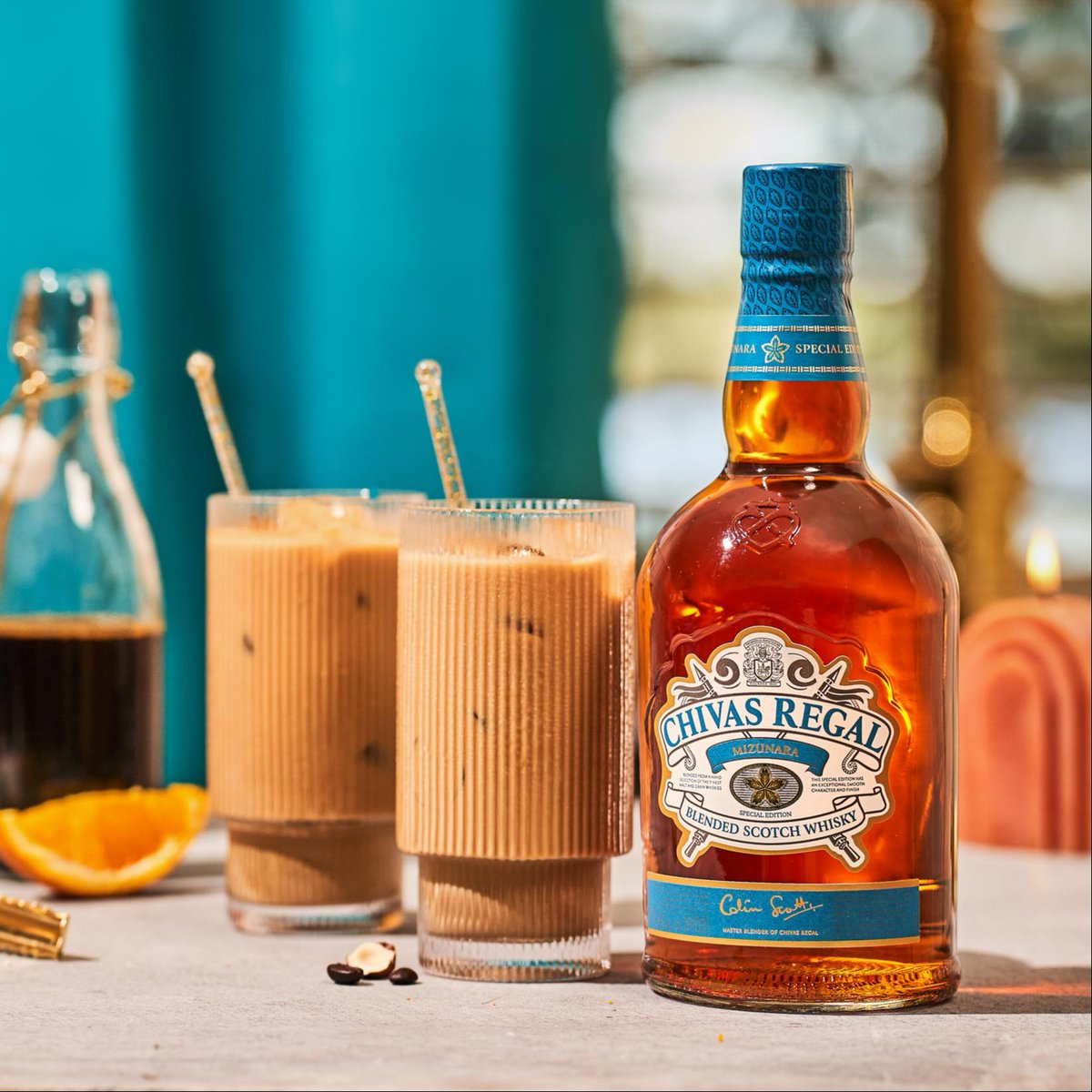 Upgrade your favorite iced coffee recipe with your favorite scotch.

What's inside the Chivas Mizunara Iced Coffee ↓ 
- 2 parts Chivas Mizunara
- 1 part sweetened condensed milk
- 1 part fresh espresso
- 1 pinch(es) of salt
- Orange zest, to garnish
- Grated hazelnut, to garnish