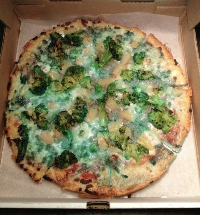minty chocolate broccoli pizza