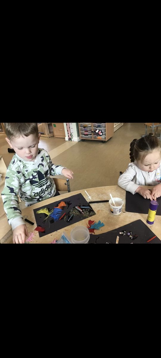 Exploring colour and texture with our 3-5s whilst discussing bonfire night children had the freedom to express their ideas with collage materials and mark making utensils inspired by pictures of fireworks love how unique each one is <a href="/Sharon16145110/">Sharon Constable</a> <a href="/Alison1Bowers/">Bowers Alison</a> <a href="/ELCHeather/">Heather Douglas</a>