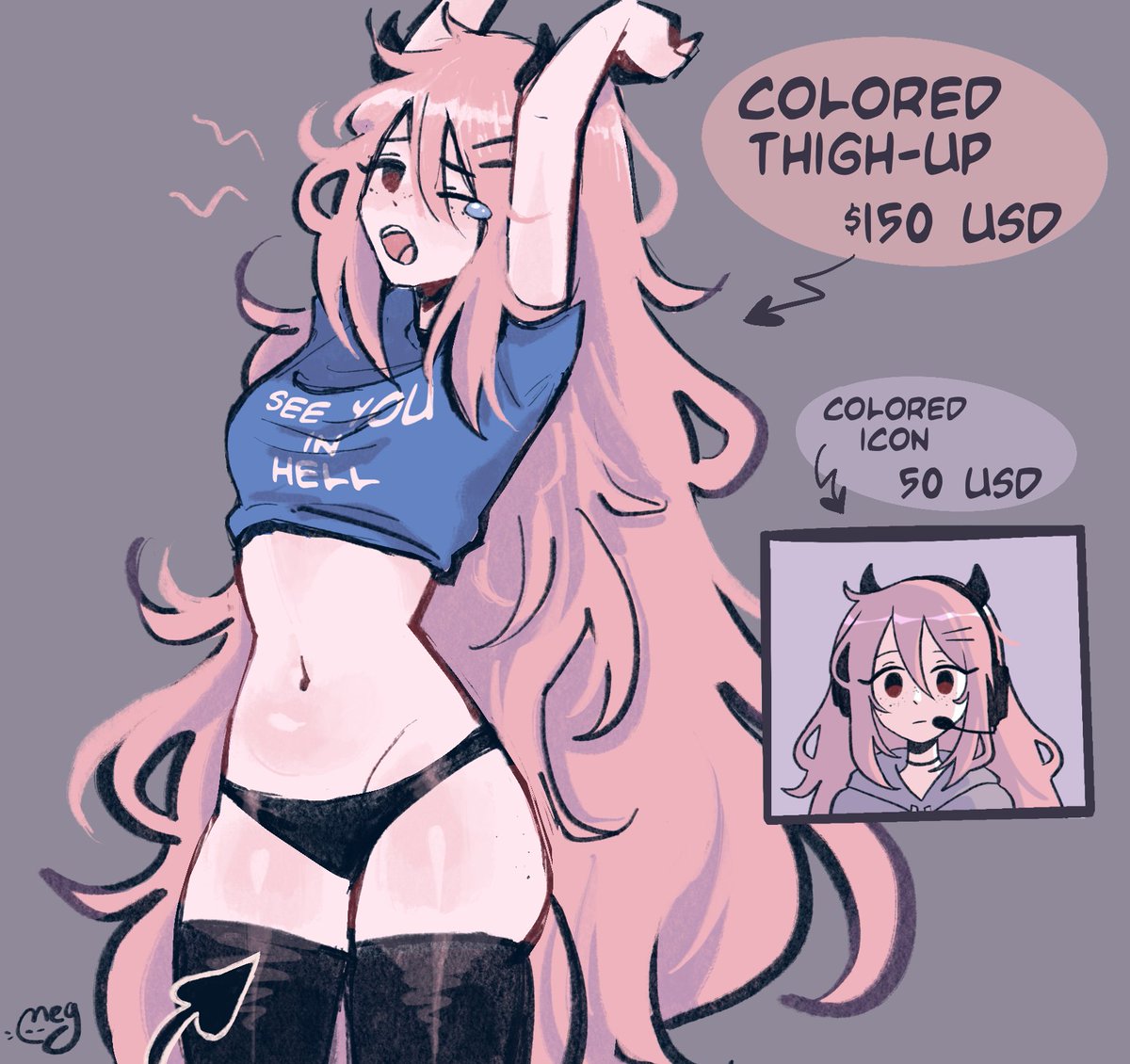 _megrocks's tweet photo. I'd like to be able to afford a display tablet + clip studio to help make comics/animations so i'm opening comms this month!! 🖤 lonk below https://t.co/P2d8GK5d8I