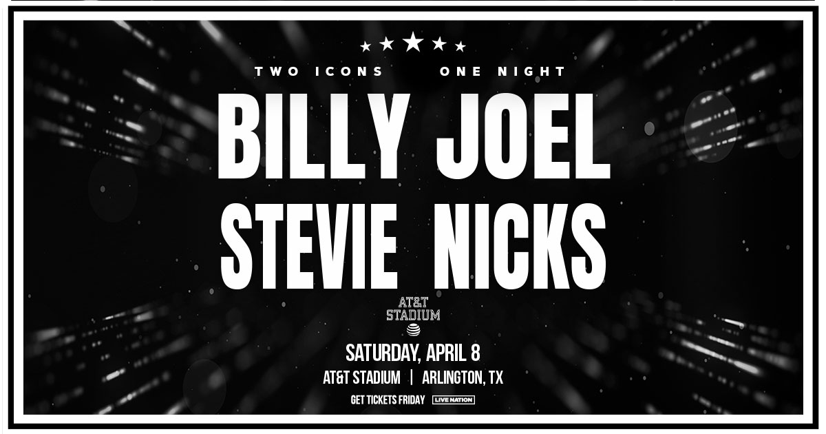 Excited to hit the road with the amazing <a href="/billyjoel/">Billy Joel</a> in 2023. Tickets on sale for Arlington, TX on Friday, Nov. 11 @ 10am local time.
More soon! ~ stevienicksofficial.com