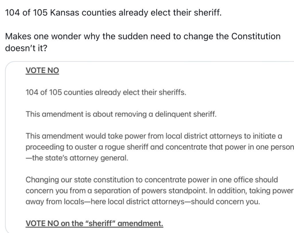 JayCee86137684's tweet photo. @DerekSchmidtKS You gave the guy a job #bullschmidt
He’s a sheriff so that reminds me
#VoteNo https://t.co/BhyRlMOp2R