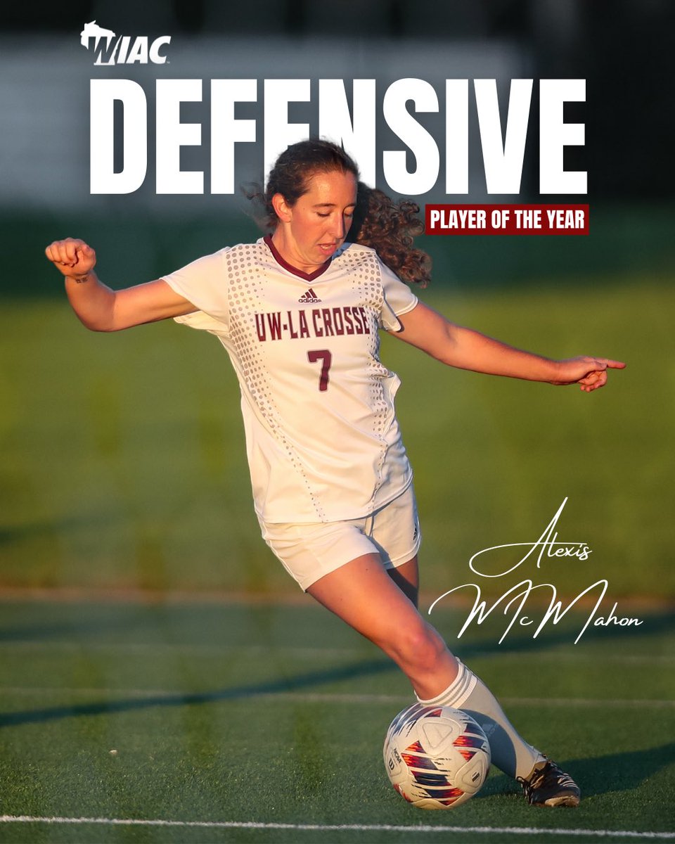 UWL_Soccer's tweet photo. 👑 WIAC Defensive Player of the Year 👑 Alexis McMahon is built different. #UWLSoccer #OneTeamOneDream 
@UWLAthletics @wiacsports https://t.co/YbEYU9znQK