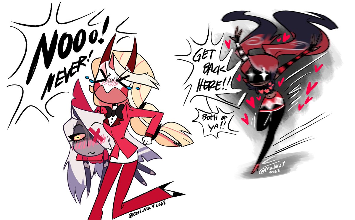 I needed to get this out lol 🫠💗🎀🍎 #HazbinHotel #chaggie #HazbinHotelVelvette
