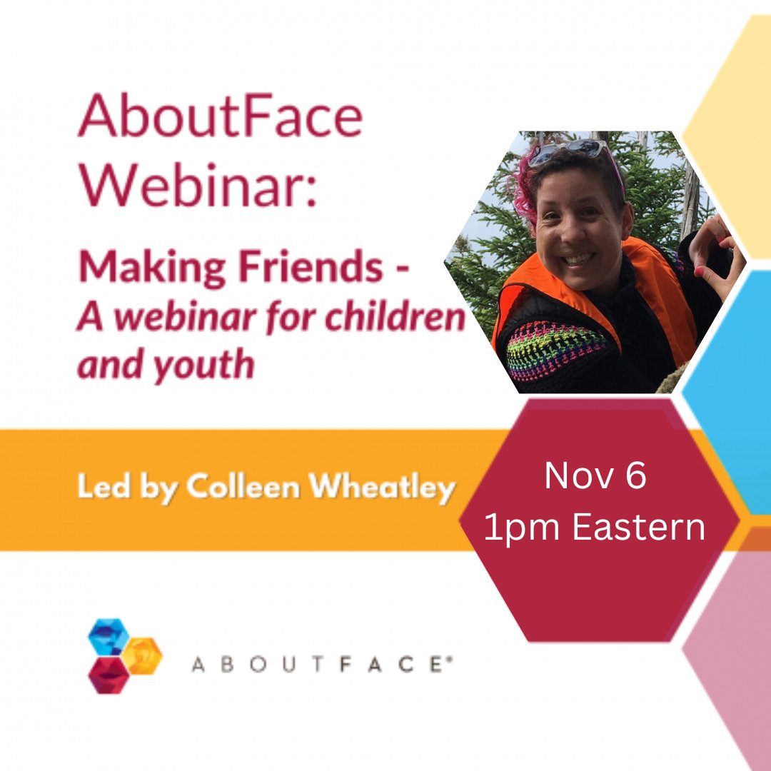 aboutface's tweet photo. Join us THIS SUNDAY for an excellent webinar for children and youth with a facial difference. We will discuss strategies to help build social skills and make friends. To register, please visit https://t.co/ME38JpdN6z #FacialDifference https://t.co/1A1LYCfA4a