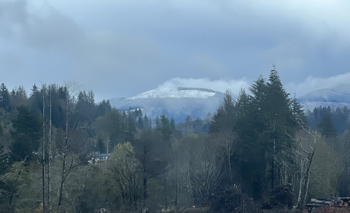 Snow on the west side of the coast range. We definitely felt that temperature dip early this morning