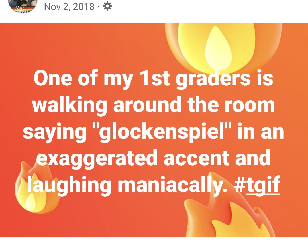 One of my favorite FB memories each year. I'm happy to report that the student is now a 5th grader and just as fun as ever. 🤣