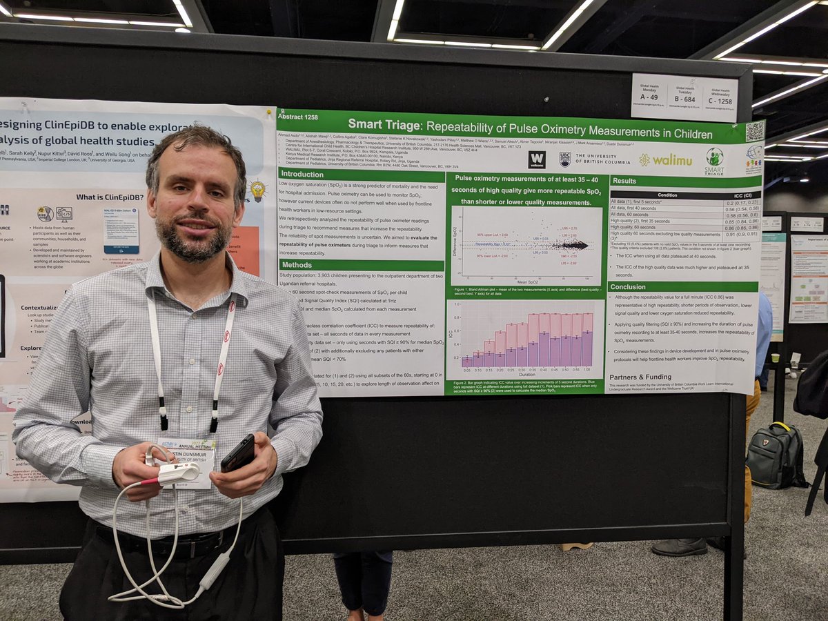 Pulse oximetry is a critical tool for guiding delivery of life-saving oxygen therapy. Visit poster C-1258 at  <a href="/ASTMH/">ASTMH</a>'s Annual Meeting to learn about the limitations of pulse oximetry for spot measurements, and how we might address them! #TropMed22 <a href="/SavetheChildren/">Save the Children US</a> <a href="/BCCHresearch/">BC Children's Hospital Research Institute</a>