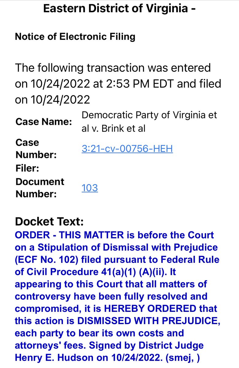 HarmeetKDhillon's tweet photo. Marc Elias &amp; Dem Party of VA tried to undo VA’s election integrity law requiring SSNs for voter registration. After my firm (@TheLawLawkowski &amp; David Warrington) intervened for @VA_GOP, &amp; we fought them for a year, they gave up, defeated, &amp; dismissed w/prejudice last week! #Win https://t.co/o8YHubkHwC