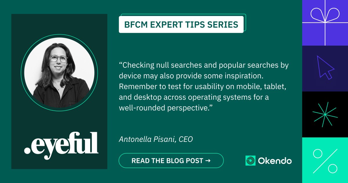 eyefulmedia's tweet photo. Now's the time to run some last-minute usability tests and make some navigation &amp; site search tweaks ahead of peak. Reach out if we can help.

Thanks for including us @GetOkendo

https://t.co/TbbaeHgfKy

#usability #usertesting #bfcm #siteoptimization https://t.co/ApMI3JG2DL