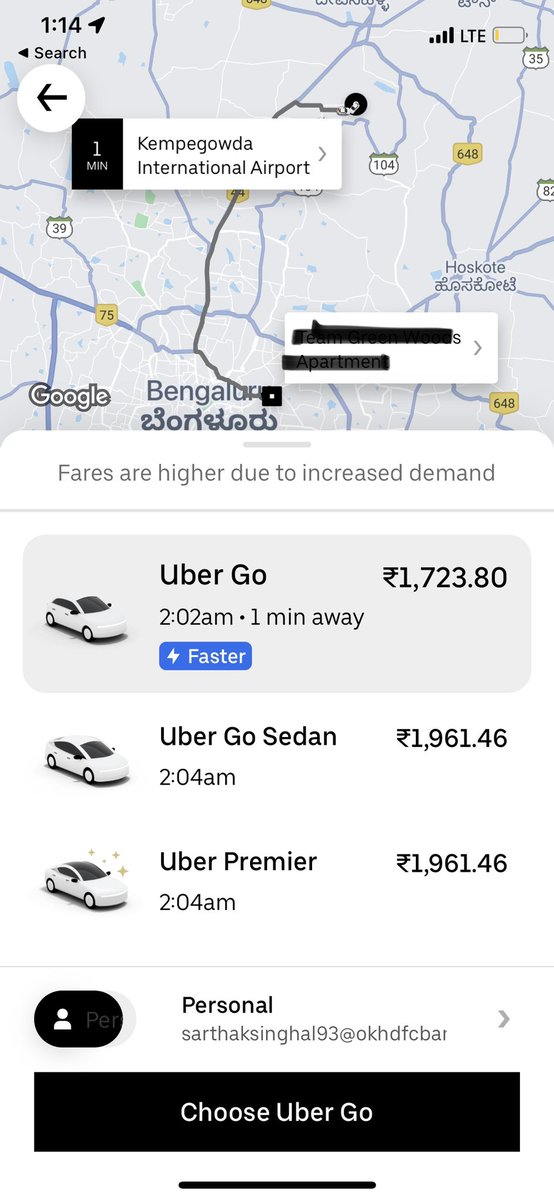 If you are taking a cab from <a href="/BLRAirport/">BLR Airport</a>, try using <a href="/MYn_App_/">MYn_App</a> to get the best rates! So much difference for my ride to Indiranagar.