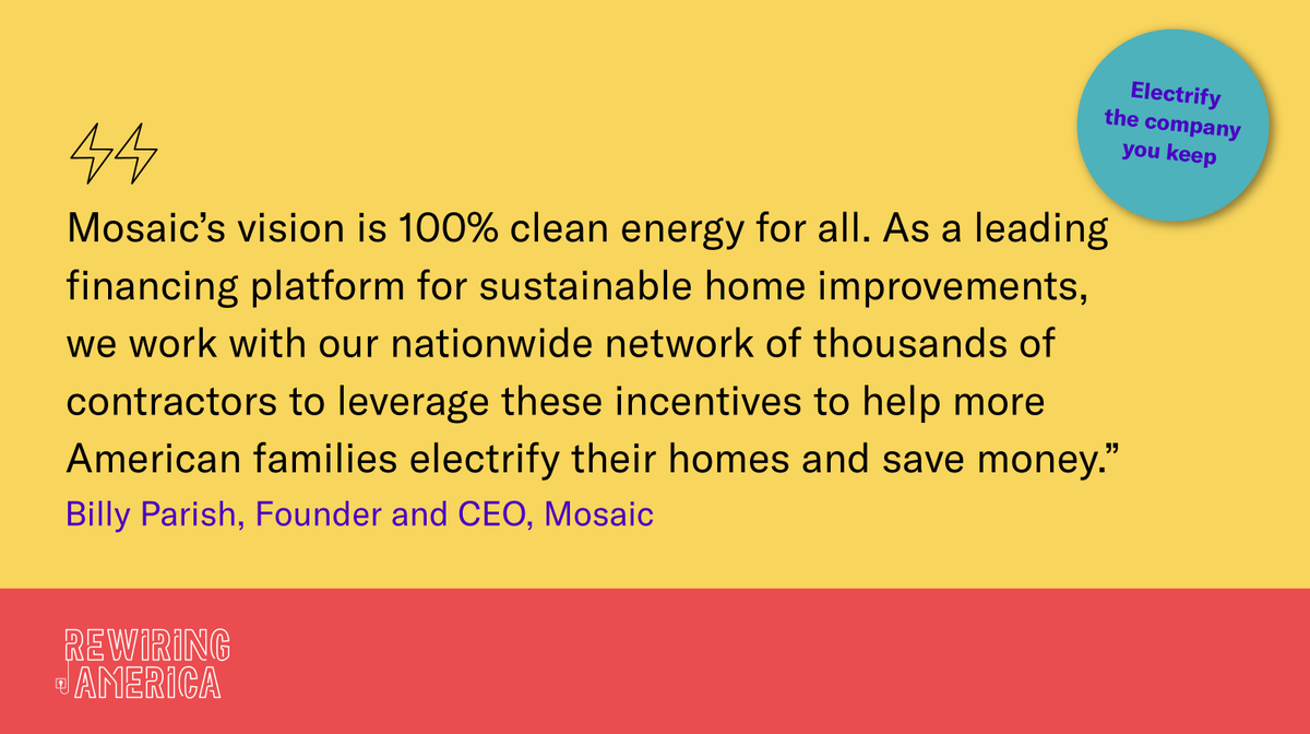 joinmosaic's tweet photo. We're proud to be a part of the @rewiringamerica coalition to help more Americans benefit from the Inflation Reduction Act incentives and #electrifyeverything in their lives. 

https://t.co/qcJ8dIpCeT

@WhiteHouse @Airbnb @Redfin @lyft @DuquesneLight @arcadia @JoinProviders https://t.co/khRHzoGQiF